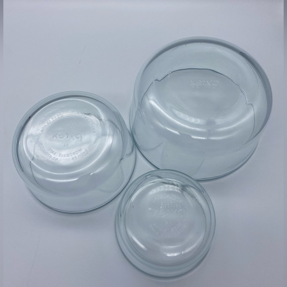 Set of 4 Pyrex Nesting Bowls Blue Tinted - Picture 4 of 10